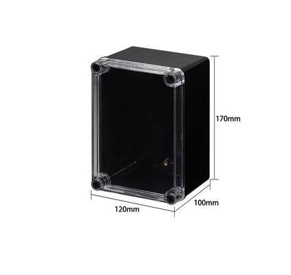 Clear Lid Black Base Plastic Screws IP66 Plastic Watertight Junction Seal Box 170*120*100mm