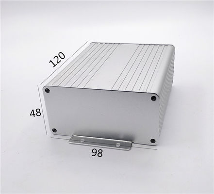 98*48*120mm Anodized Silver Extruded Aluminum Case With Flange End Plate
