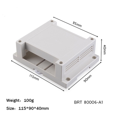 DIN-ABS van Spoor Plastic Bijlagen Kabeldoos voor Elektronische Doos 115*90*40mm van de Machtsdistributie