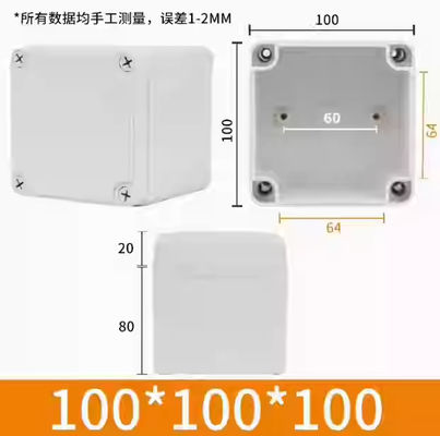 Doorzichtige deksel ABS PC materiaal waterdichte elektrische doos 100 * 100 * 100mm met plastic schroeven